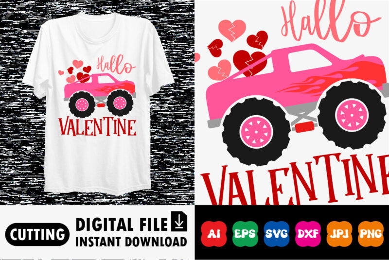 Hallo valentine Shirt print template