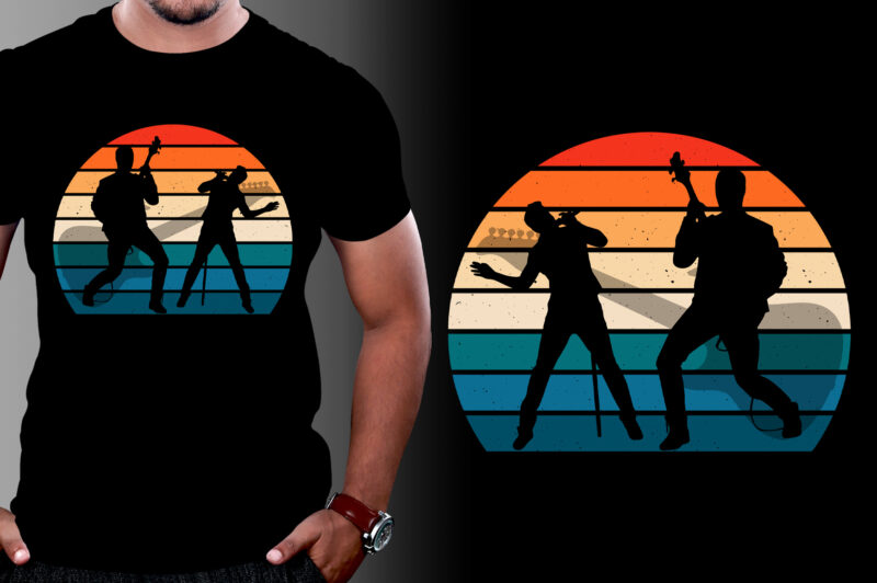 Retro Vintage Sunset T-Shirt Graphic Bundle