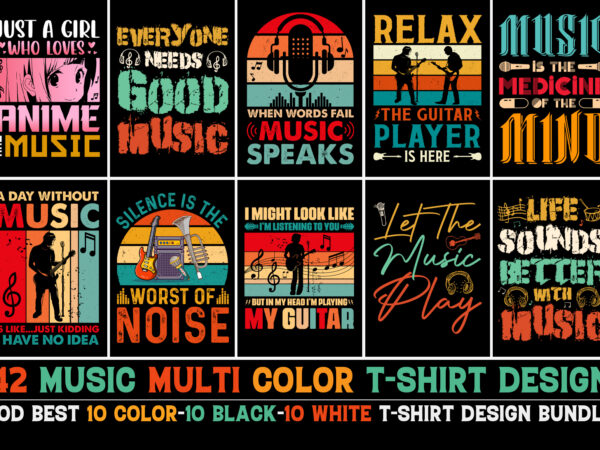 Music t-shirt design bundle