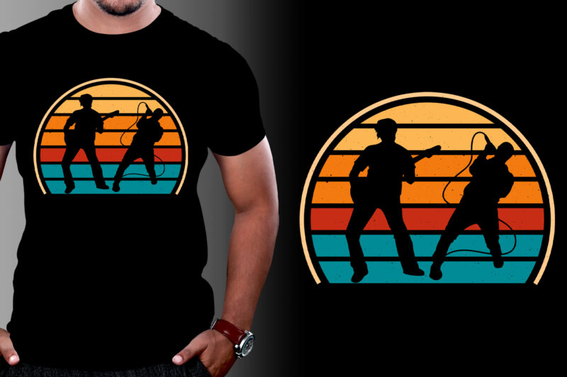 Retro Vintage Sunset T-Shirt Graphic Bundle