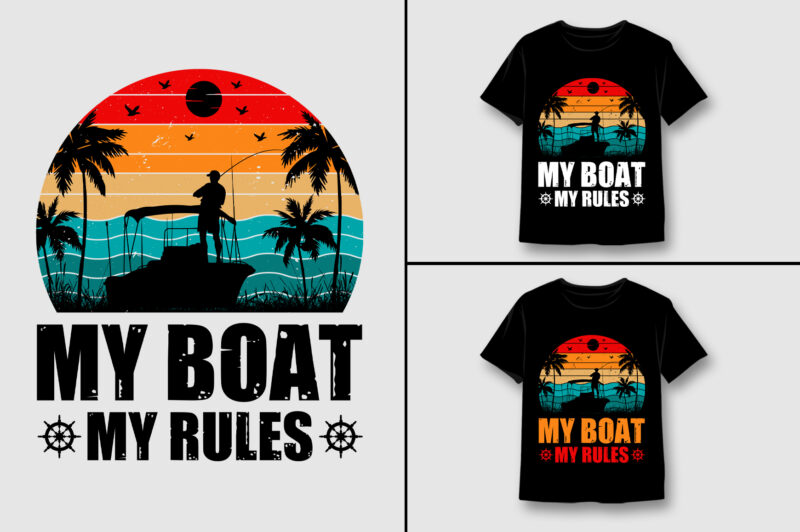 Family Boating T-Shirt Design Bundle