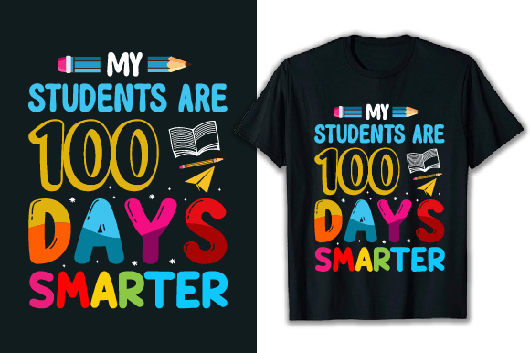 100 Days of School T-Shirt Design,100 Days of School T-Shirt Bundle