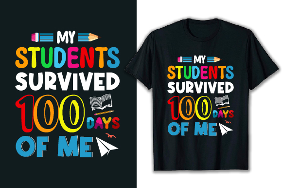 Best 100 Days of School T-Shirt Design, 100 Days of School T-shirt, 100 Days of School T-Shirt Bundle