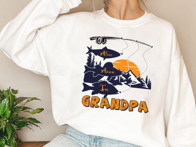Personalized Grandpa Fishing Ceramic Coffee Mug TL
