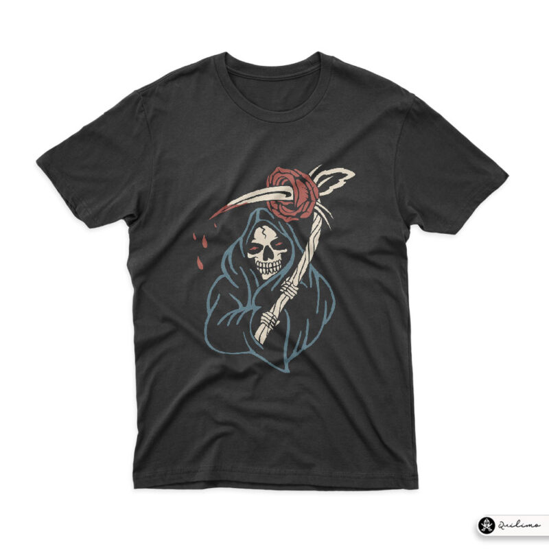 Grim Reaper and Rose - Buy t-shirt designs