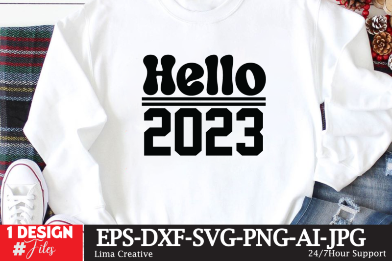 Hello 2023 T-shirt Design,New Year Crew 2023 T-shirt Design,New Years SVG Bundle, New Year’s Eve Quote, Cheers 2023 Saying, Nye Decor, Happy New Year Clip Art, New Year, 2023 svg,