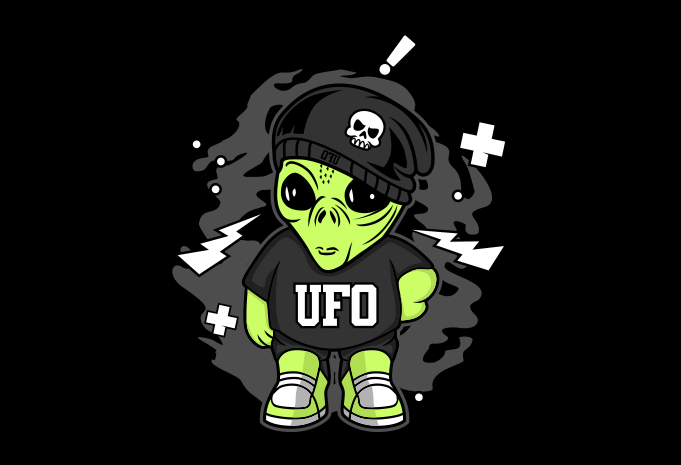 RAPER ALIEN UFO CARTOON - Buy t-shirt designs