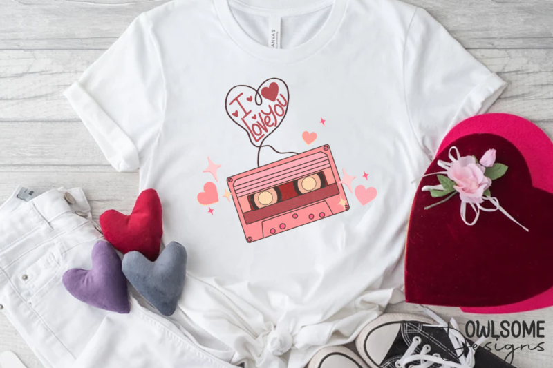 Retro Cassette Valentine PNG Sublimation