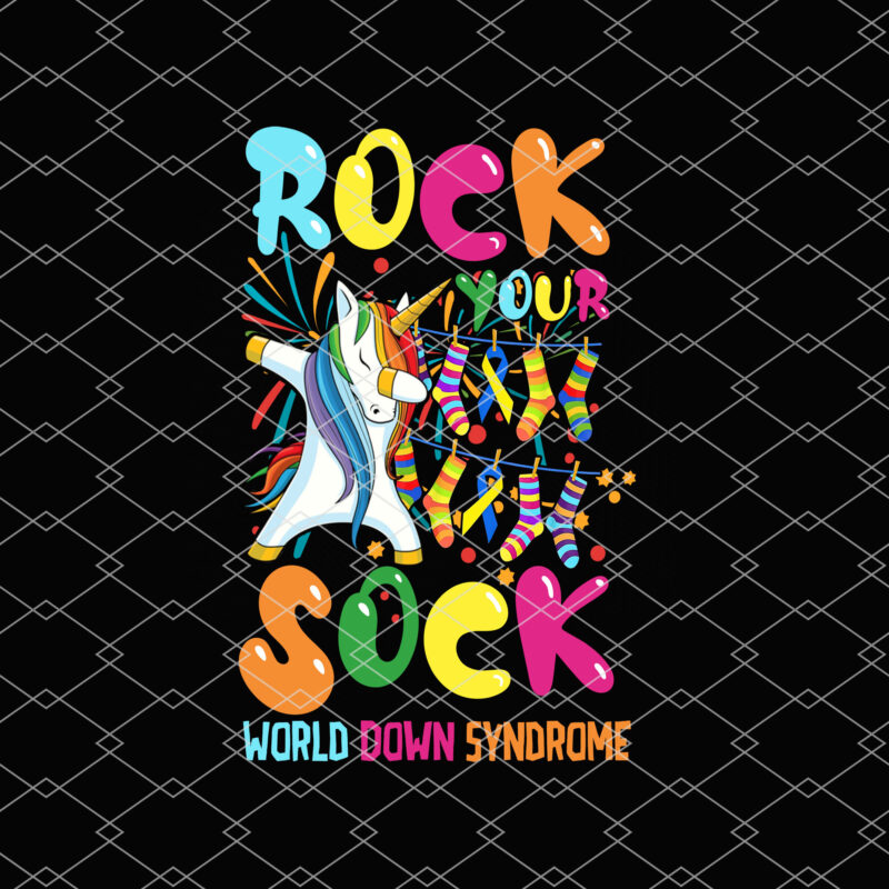 Rock Your Sock Down Syndrome Awareness Funny Unicorn Dabbing Png, Down Syndrome Awareness, Awareness Gift PNG File TL