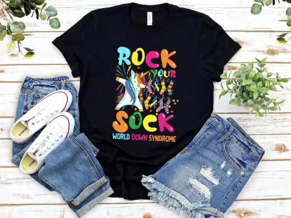 Rock your sock down syndrome awareness funny unicorn dabbing png, down syndrome awareness, awareness gift png file tl t shirt design online