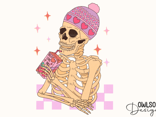 Self love juice skeleton valentine png t shirt template vector