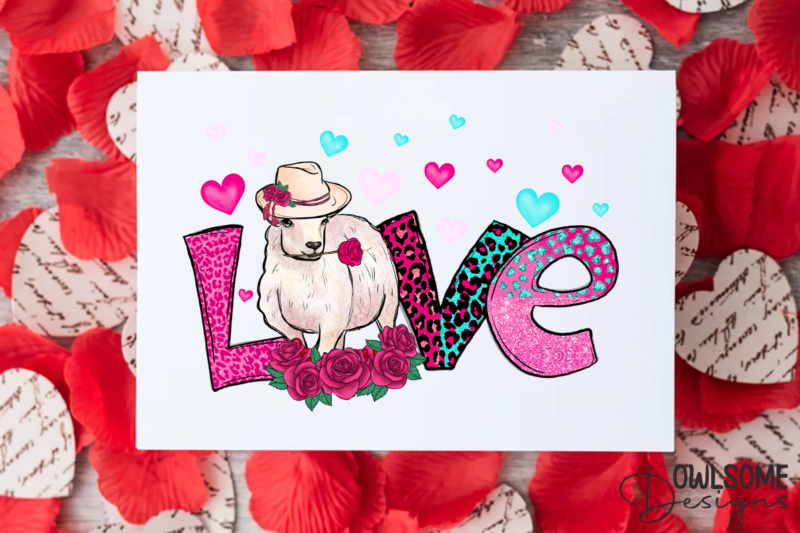 Sheep Love Valentine PNG Sublimation