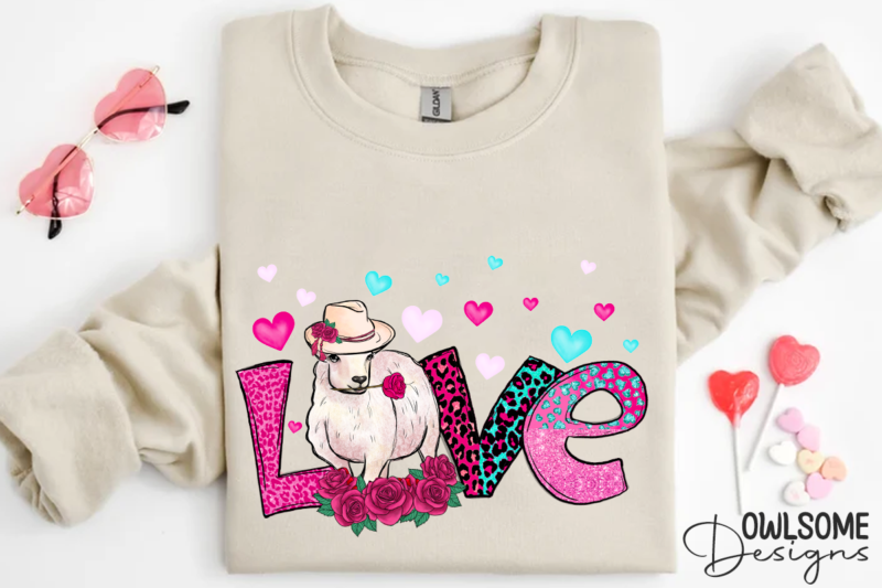 Sheep Love Valentine PNG Sublimation