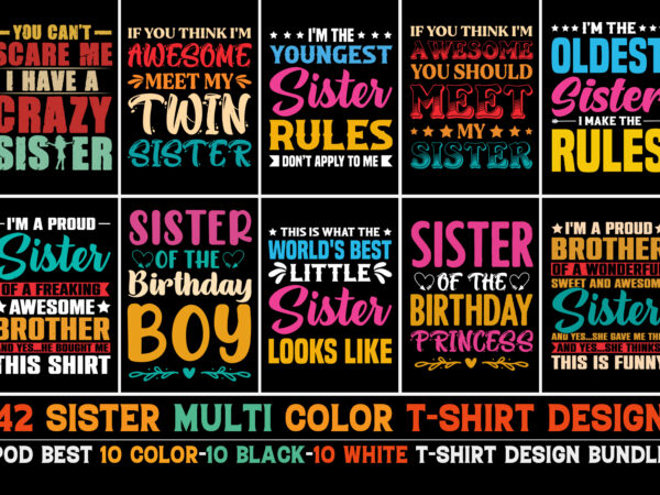 Sister t-shirt design bundle