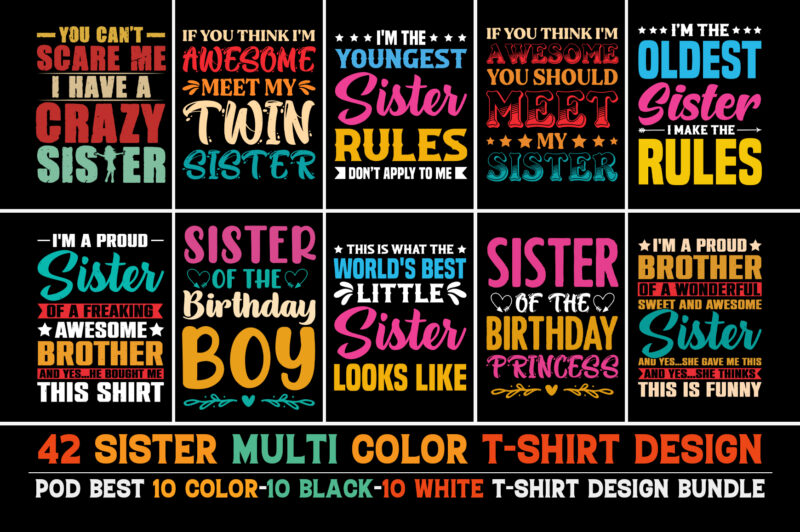 Sister T-Shirt Design Bundle