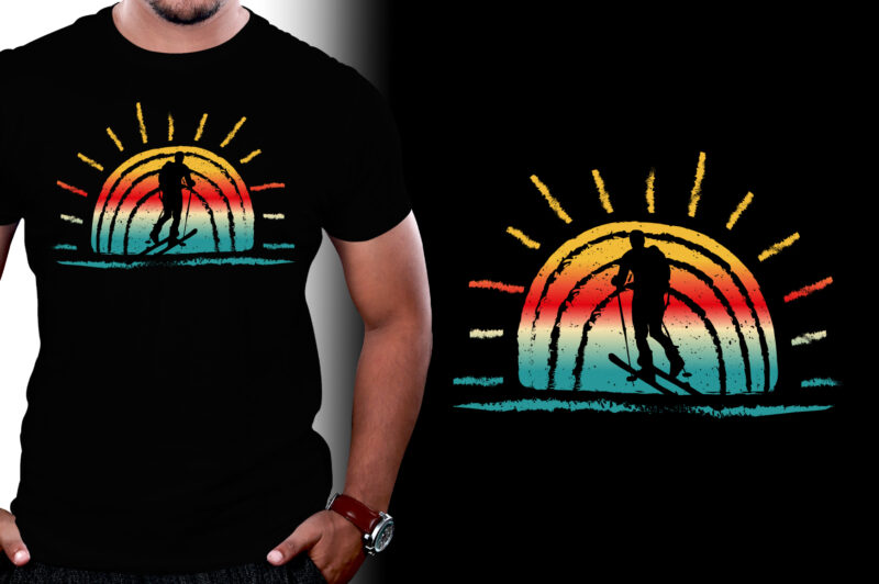 Retro Vintage Sunset T-Shirt Graphic Bundle