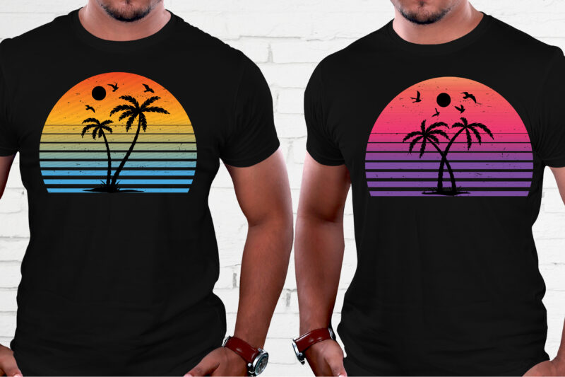 Summer Beach Sunset Colorful T-Shirt
