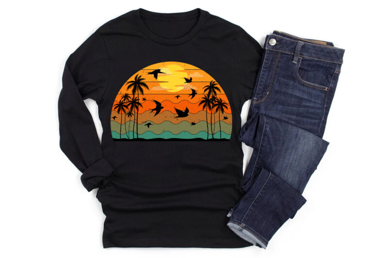 Summer Sunset Sunset Colorful T-Shirt Graphic