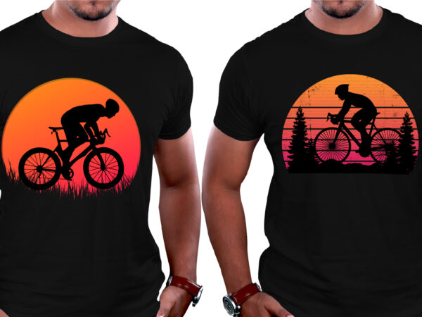 Sunset colorful cycling t-shirt graphic