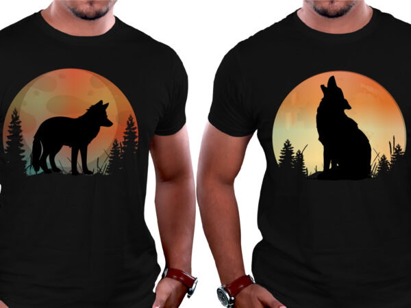 Sunset colorful fox t-shirt graphic