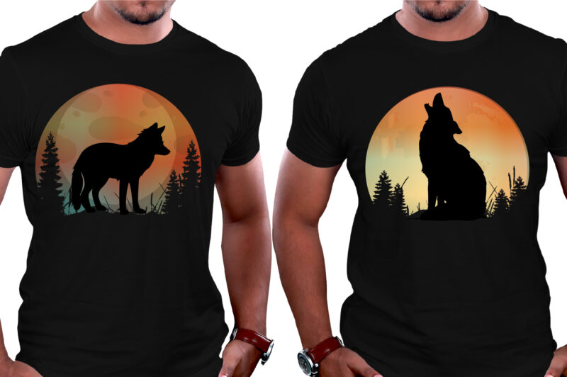 Sunset Colorful Fox T-Shirt Graphic