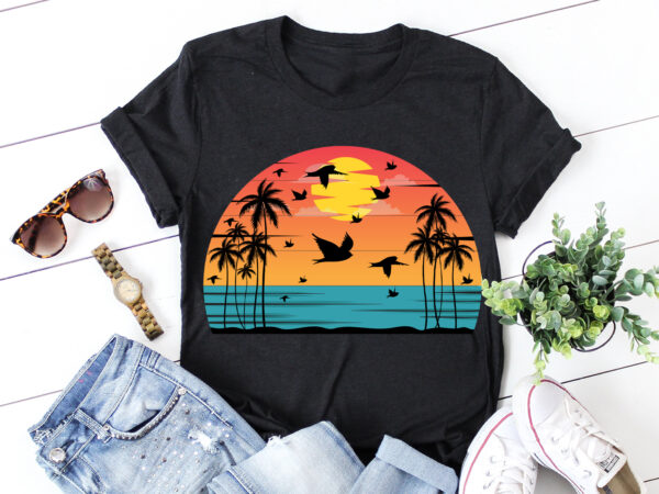 Sunset retro vintage t-shirt graphic