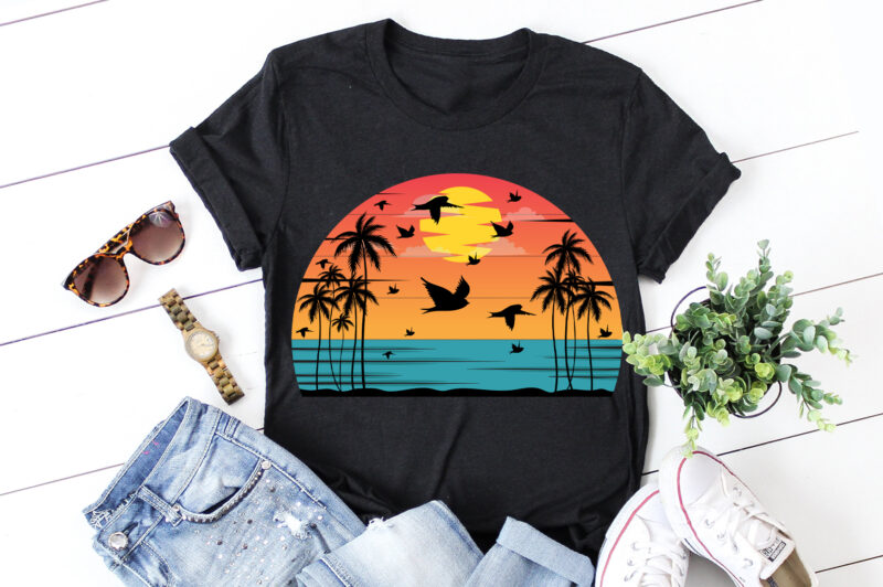 Sunset Retro Vintage T-Shirt Graphic