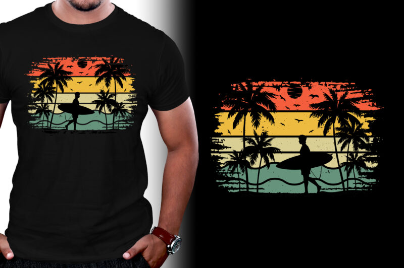 Sunset Retro Vintage T-Shirt Design Graphic