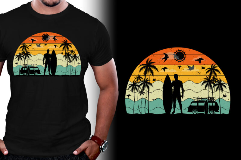 Sunset Retro Vintage T-Shirt Design Graphic