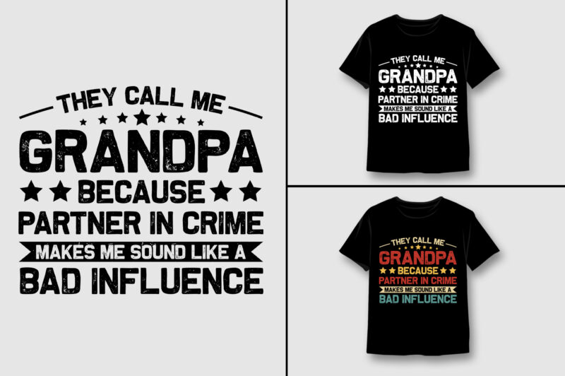 Grandpa Vintage T-Shirt Design Bundle