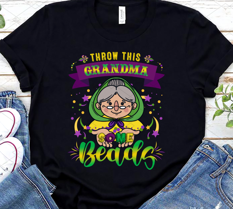 Throw This Grandma Some Beads Funny Mardi Gras Party Costume NC