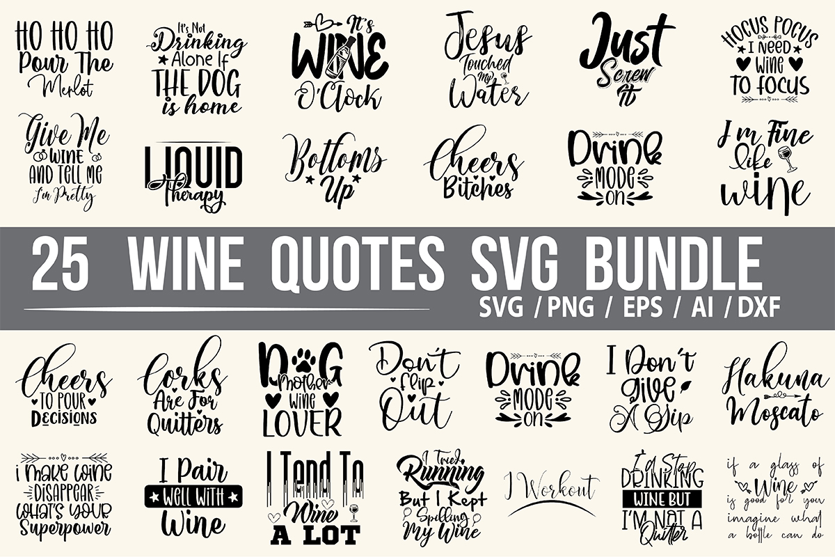 Wine SVG Bundle - Buy t-shirt designs