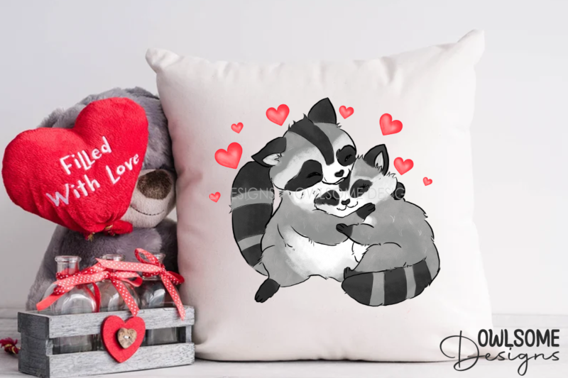 Valentine’s Day Raccoon Couple