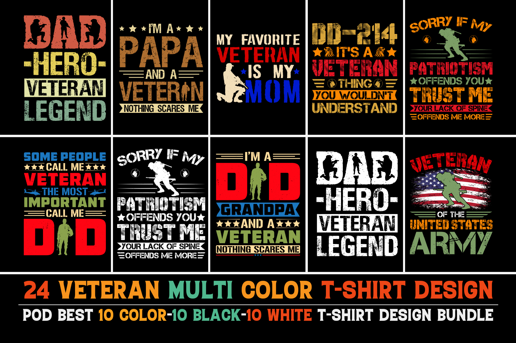 Veteran T-Shirt Design Bundle - Buy t-shirt designs