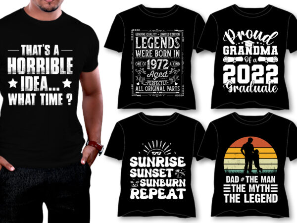 Vintage sunset t-shirt design bundle