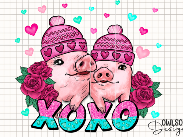 Xoxo pig valentine png sublimation graphic t shirt