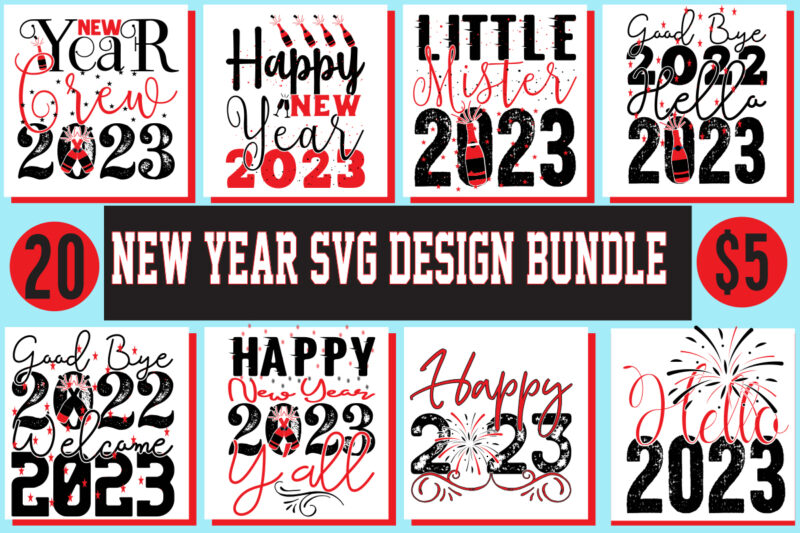 New year SVG design mega bundle , new year retro design mega bundle, 80 design bundle, new year 80 design, New Year's 2023 Png, New Year Same Hot Mess Png,