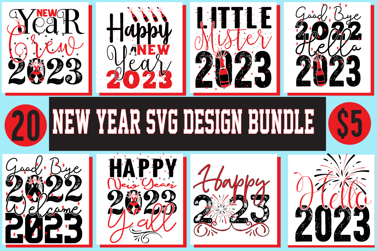 New year SVG design mega bundle, Party Like Its 2023 SVG design, Party ...