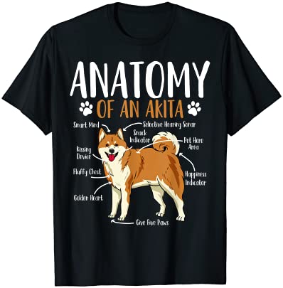 Akita dog anatomy t shirt men