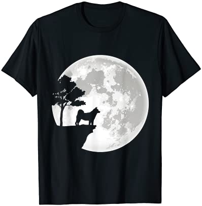 american akita under moon halloween costume t shirt men - Buy t-shirt ...