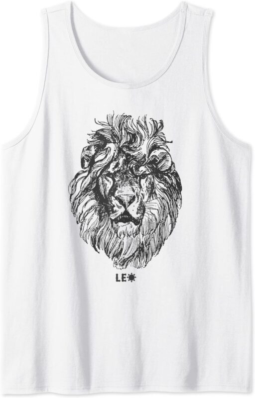 august birthday leo lion pride graphic mens zodiac tank top men