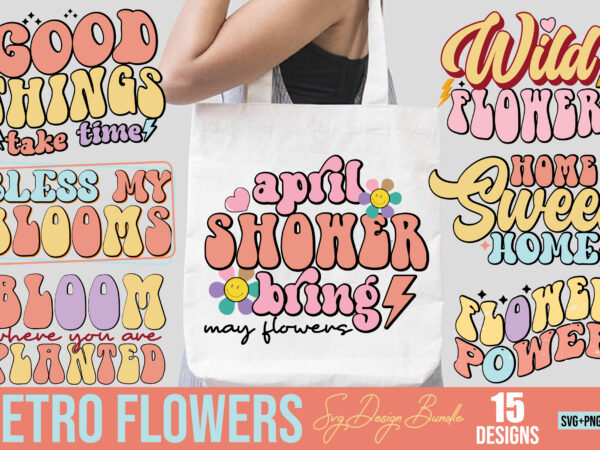 Retro flower svg design bundle