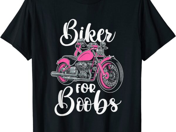 biker for boobs pink motorcycle breast cancer awareness t shirt men ...