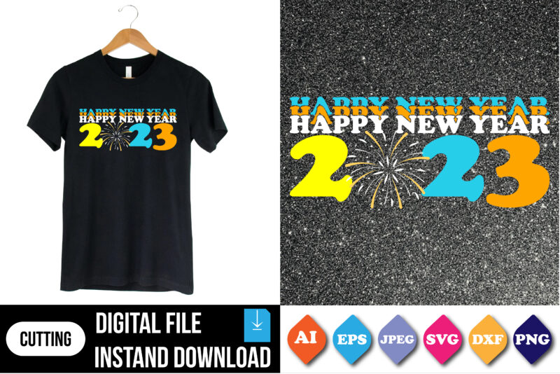 happy new year shirt print template