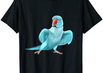 blue indian ringneck parrot bird t shirt men