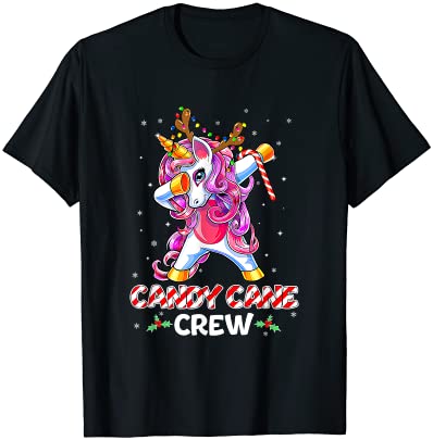 Candy cane crew unicorn squad funny christmas girls kids t shirt men