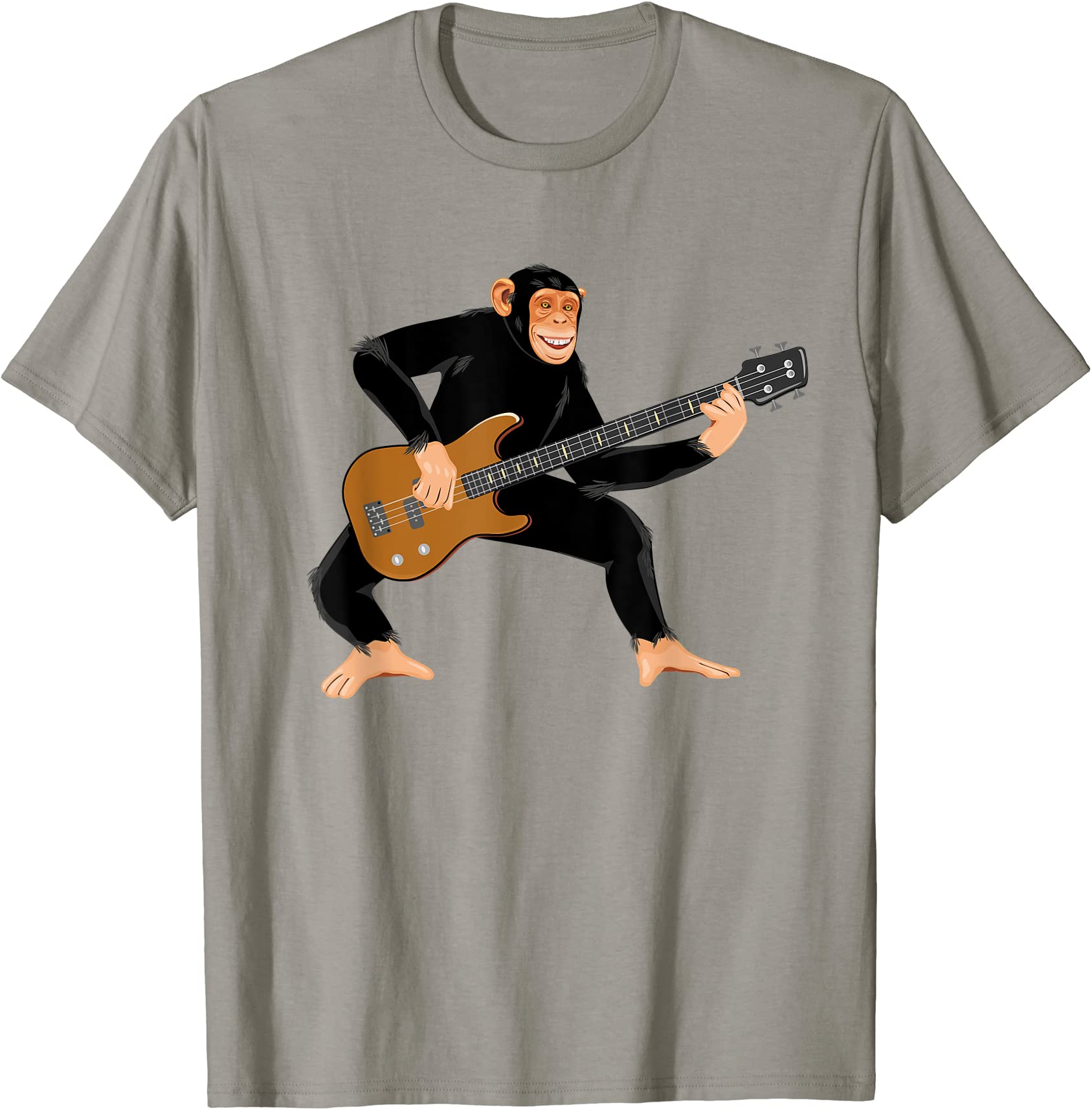 chimpanzee playing electric bass guitar funny monkey shirt t shirt men ...