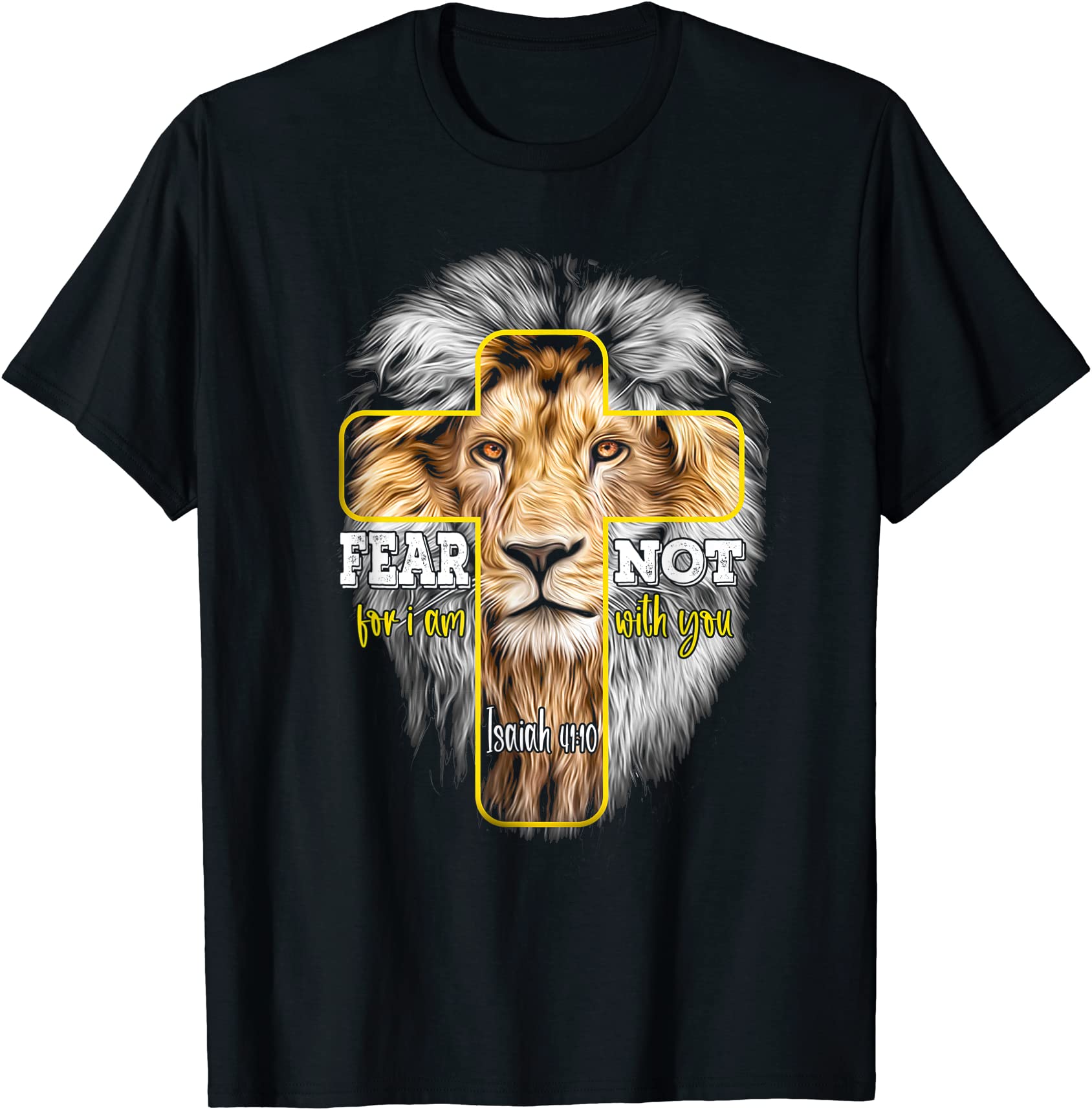 Christian Religious Bible Verse Sayings Lion Fear Scripture T Shirt 