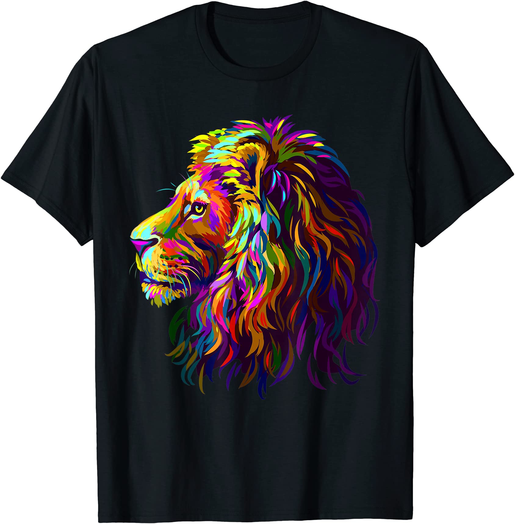 colorful lion head designpop art style t shirt men - Buy t-shirt designs