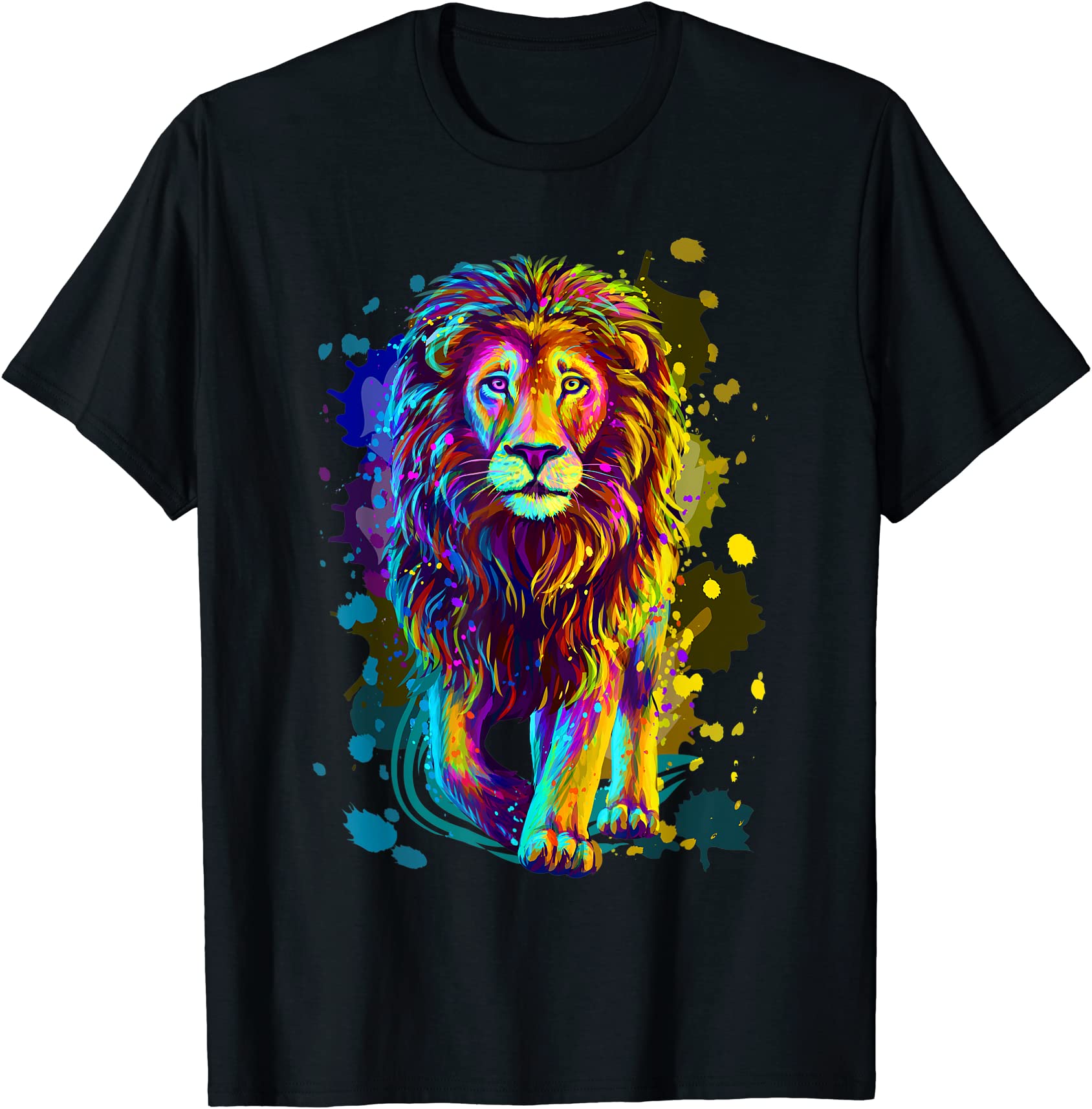 cool colorful wild lion stylish t shirt lion graphic design t shirt men ...